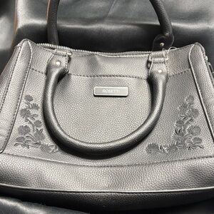 Rosetti Black Floral Satchel